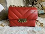 New Grade Quality Clone Michael Kors Cece Large Red Genuine Leather Women's Chain Bag